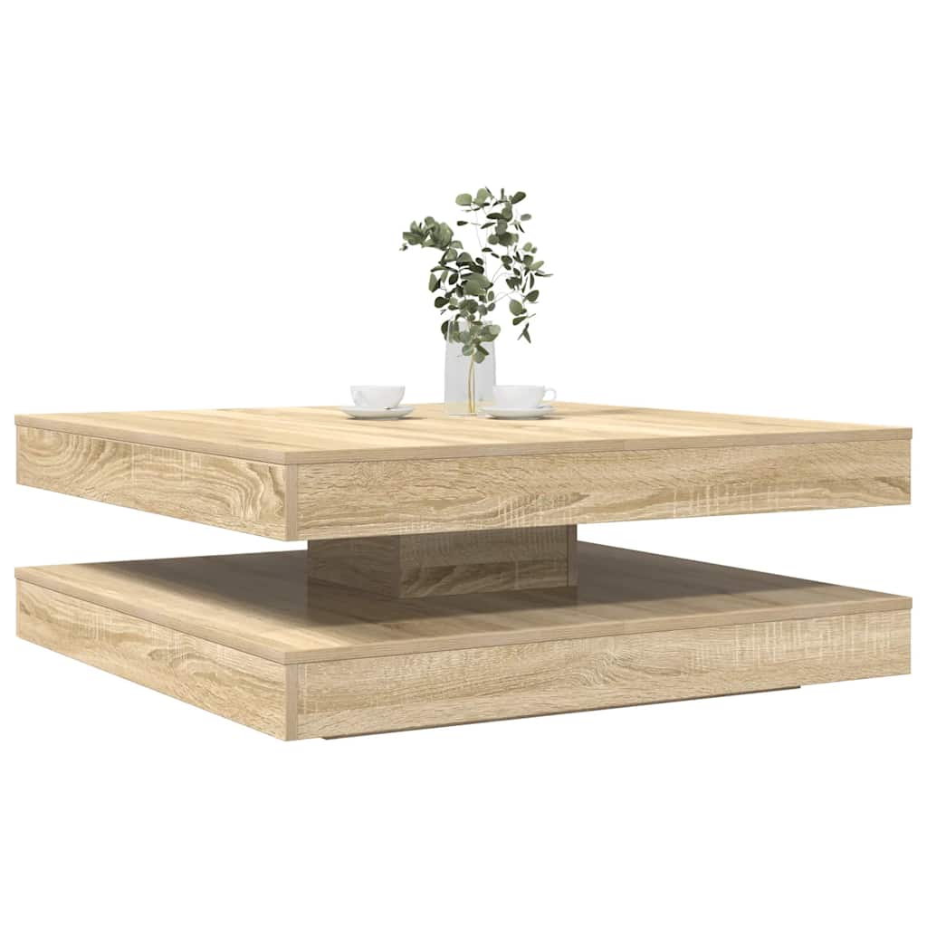 Couchtisch 360-Grad Drehbar 70X70X34,5 Cm