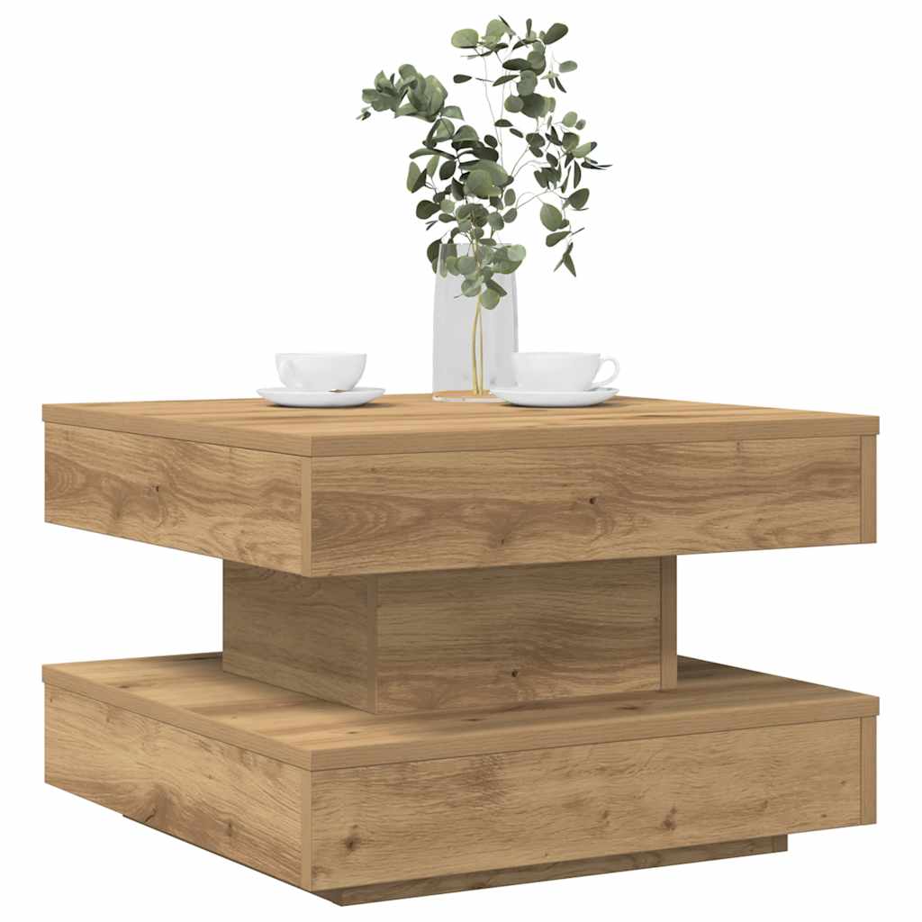 Couchtisch 360-Grad Drehbar 70X70X34,5 Cm