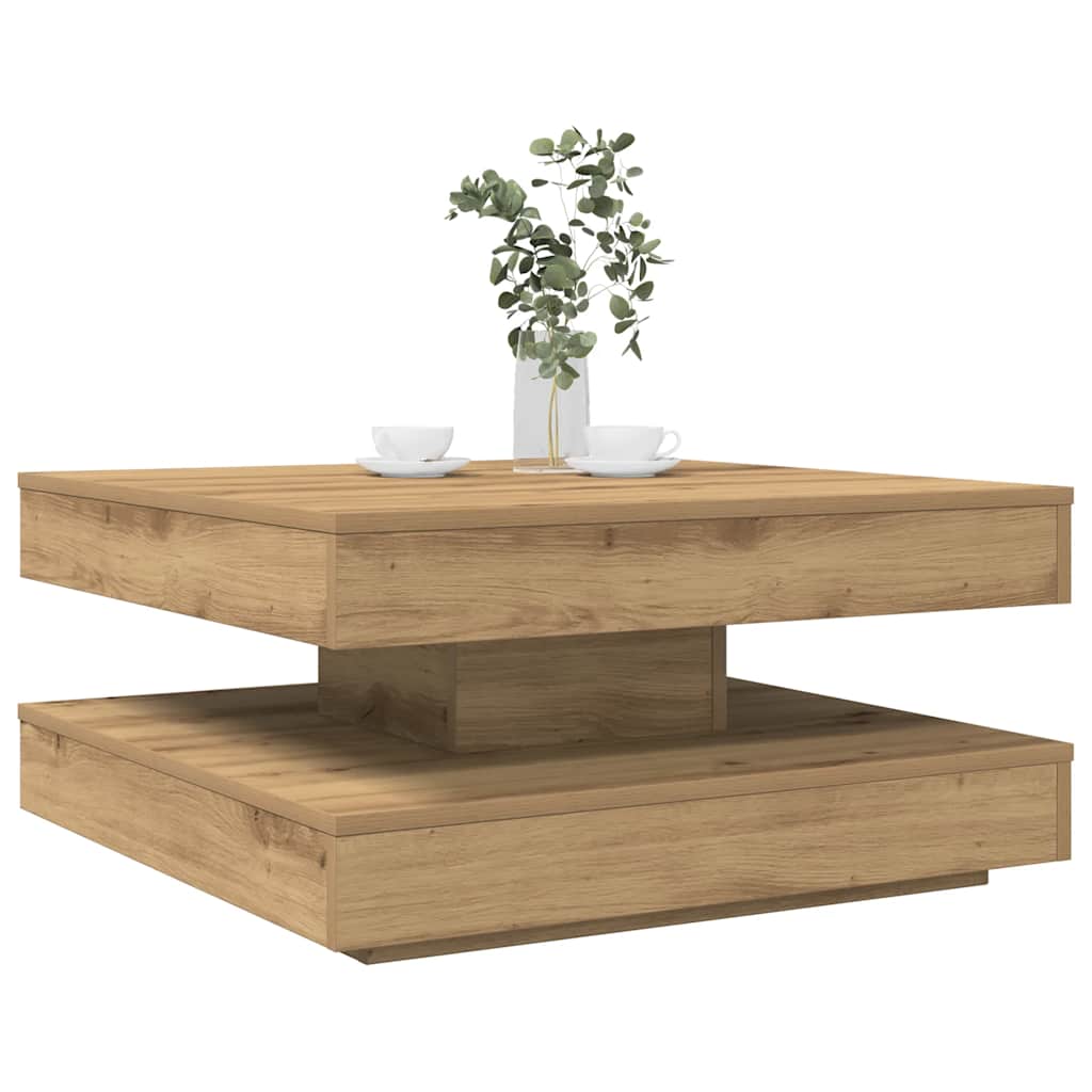 Couchtisch 360-Grad Drehbar 70X70X34,5 Cm
