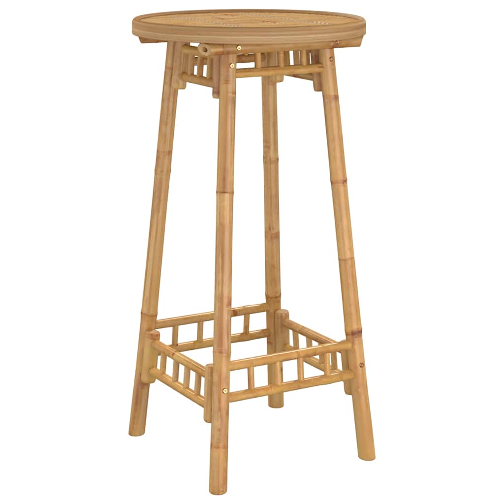 Garten-Bartisch Rund Ø55X100 Cm Bambus Schwarz