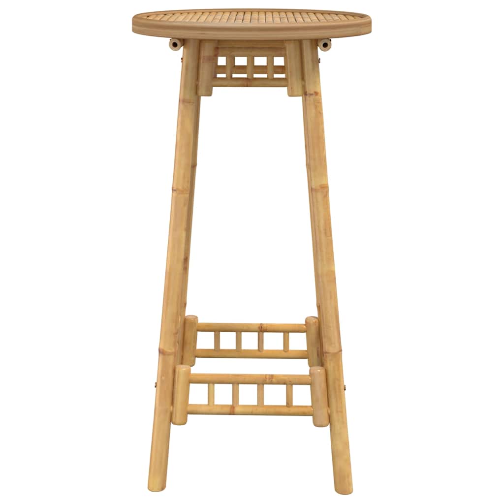 Garten-Bartisch Rund Ø55X100 Cm Bambus Schwarz
