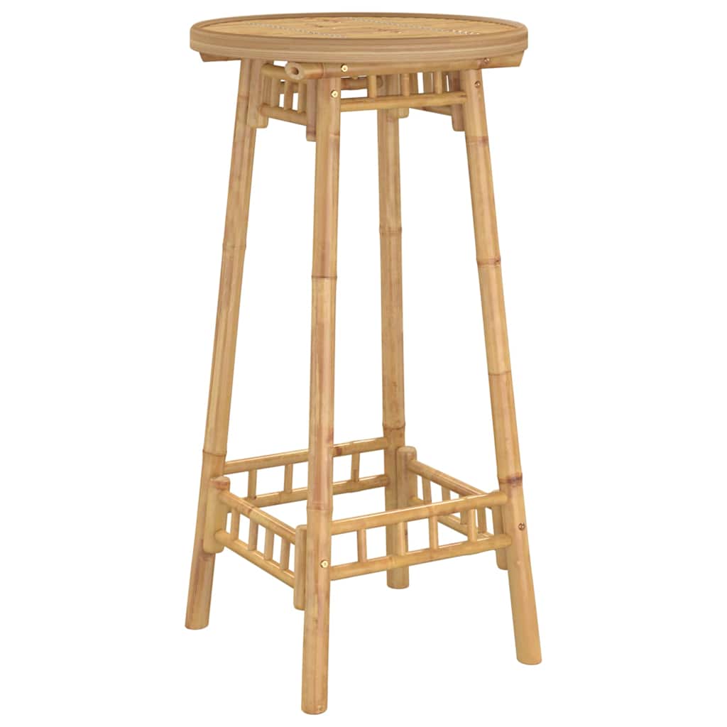 Garten-Bartisch Rund Ø55X100 Cm Bambus Schwarz