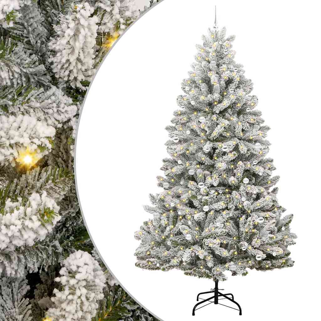 Künstlicher Weihnachtsbaum Pvc Und Metall Grün Und Weiß