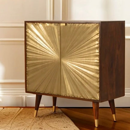 Marrakesch Kommode, gold - Mangoholz