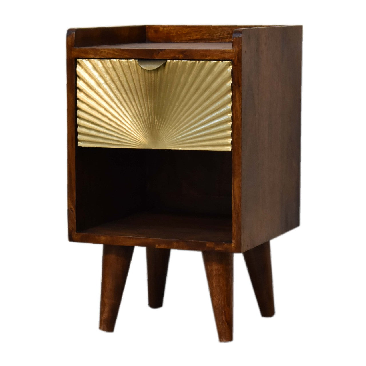 Marrakech bedside table gold - mango wood
