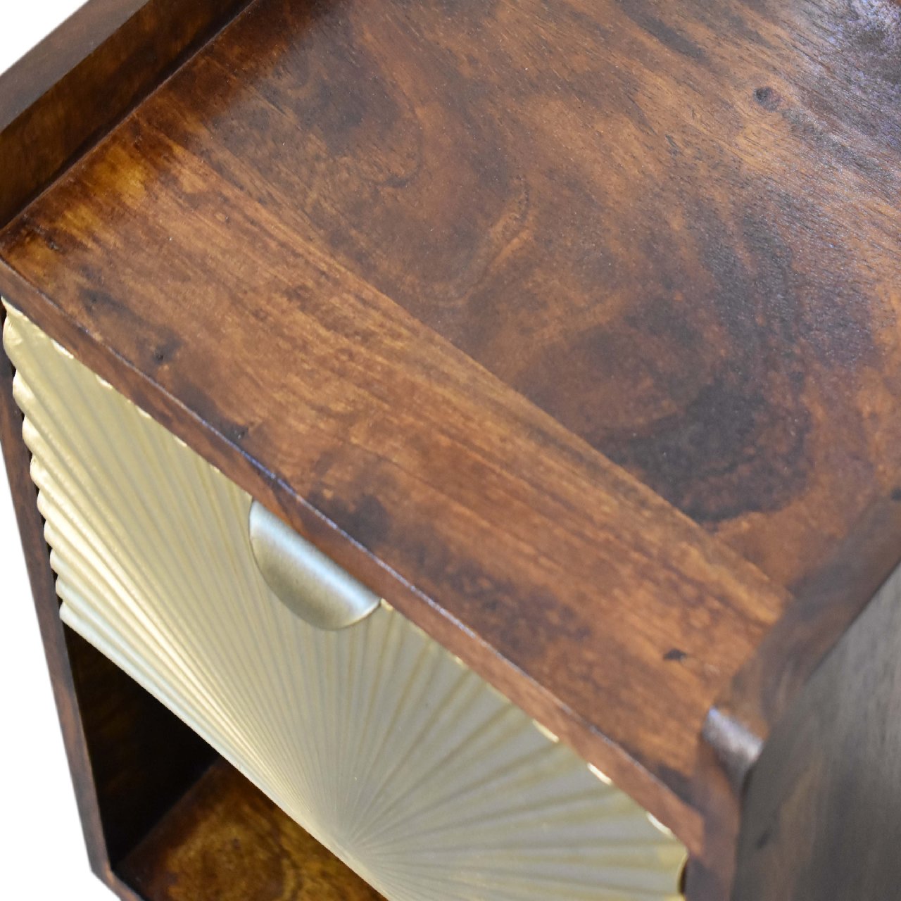 Marrakech bedside table gold - mango wood