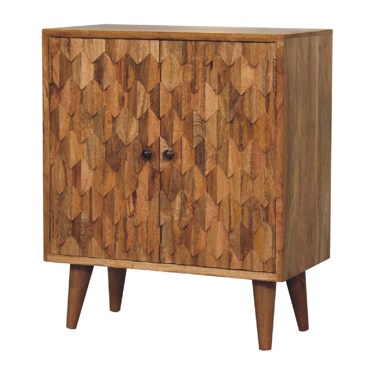 Seminyak Mini Cabinet - Mango Wood/Pineapple Carving