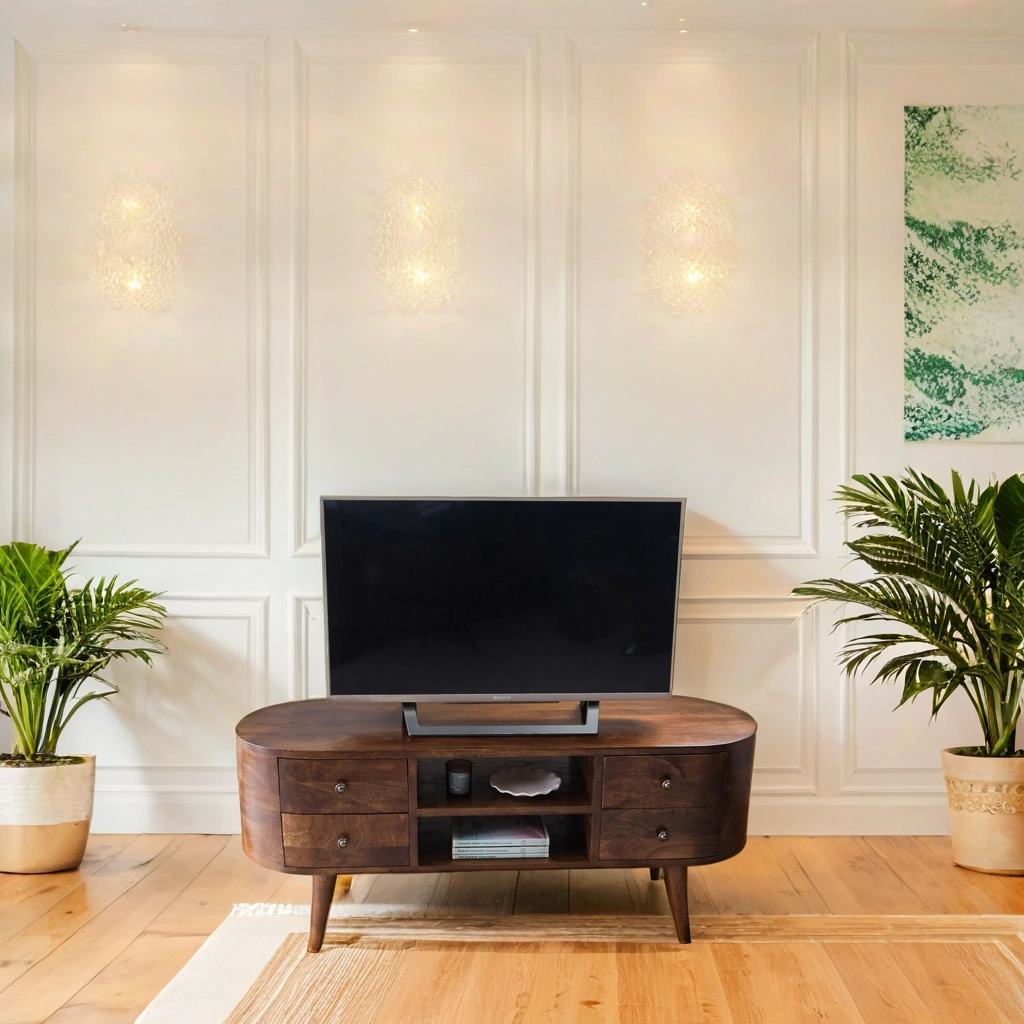 Candi Dasa TV Media Unit - Chestnut