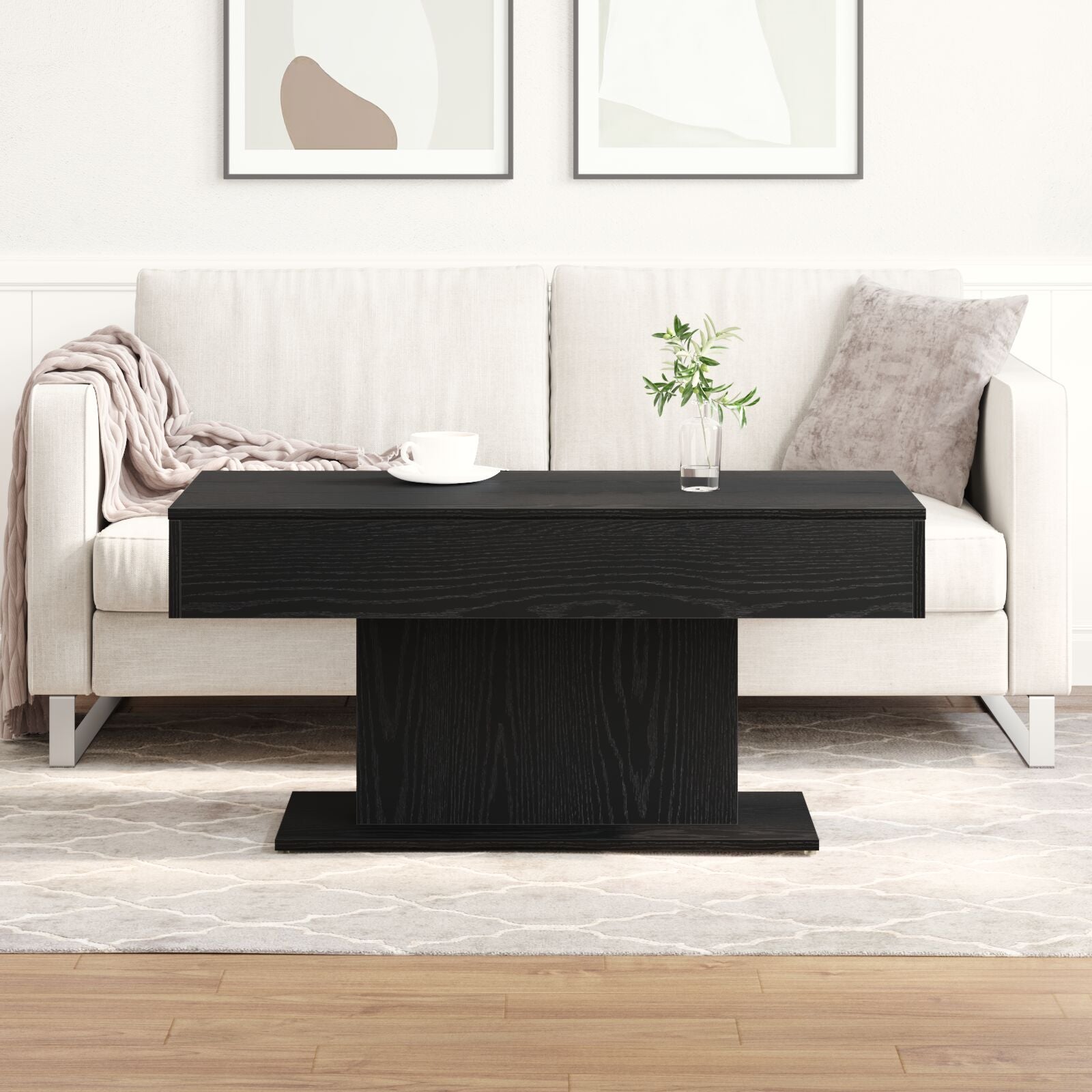 Couchtisch Schwarz Eiche 96X50X45 Cm Aus Holzwerkstoff