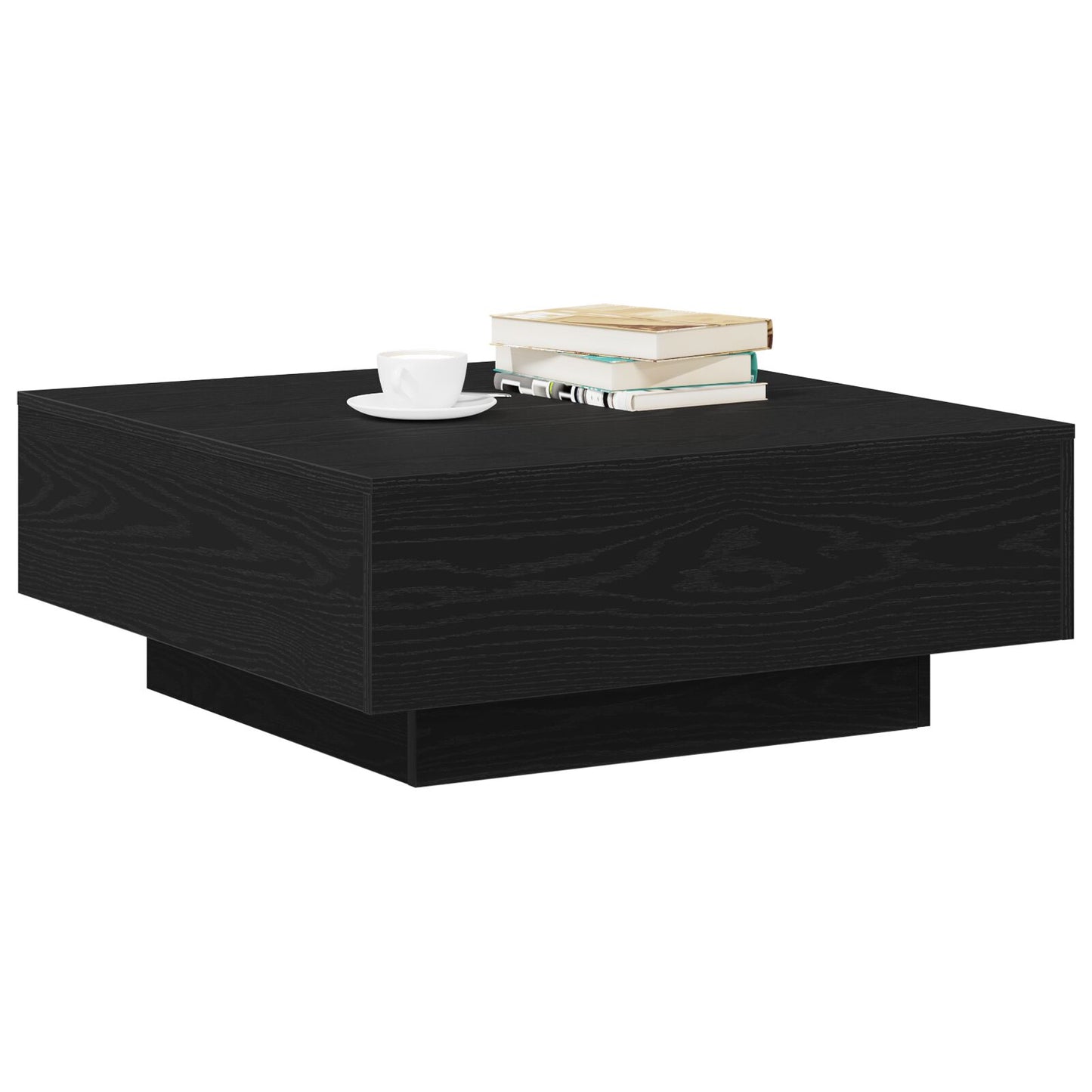 Couchtisch Schwarz Eiche 80X80X31 Cm Holzwerkstoff